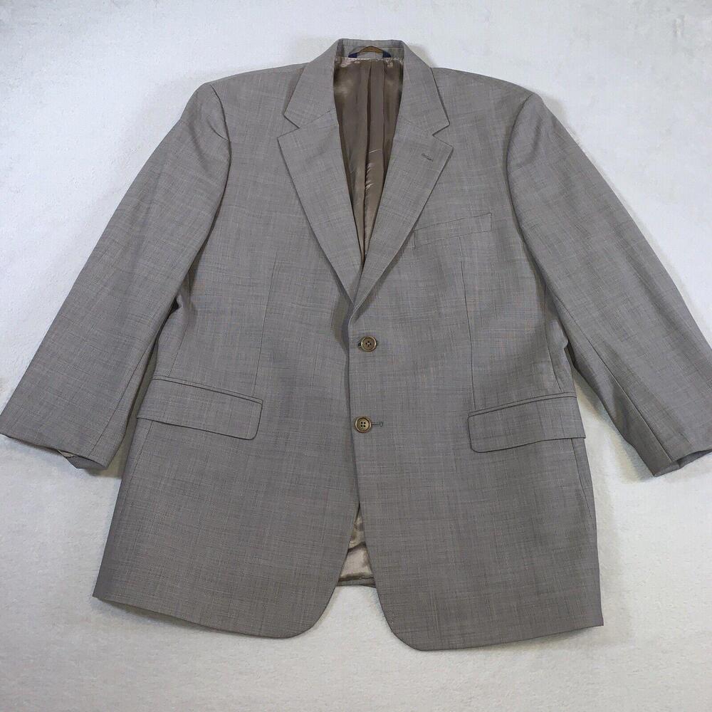 Brooks Brothers 346 Blazer Mens Sport Coat Size 44RG Gray Business Stretch Wool